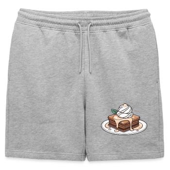 Brownie chaud - Short de survêtement homme premium - gris chiné - Devant - AI Model Male 178 light (178cm)