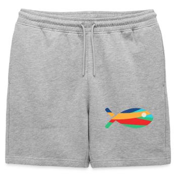 POISSON. - Short de survêtement homme premium - gris chiné - Devant - AI Model Male 178 light (178cm)