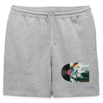 Vinyle - Short de survêtement homme premium - gris chiné - Devant - AI Model Male 178 light (178cm)