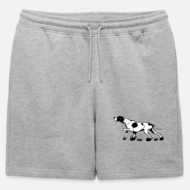 Pointer vorstehend - Männer Premium Organic Sweatshorts - Grau meliert