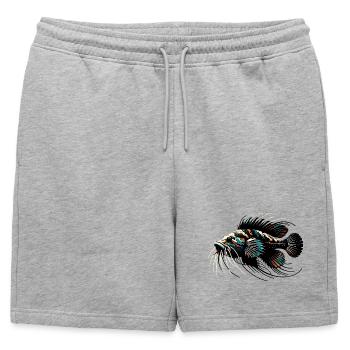 Poisson-chat d’aquarium, poisson-chat d’antenne, minimaliste - Short de survêtement homme premium - gris chiné - Devant - AI Model Male 178 light (178cm)