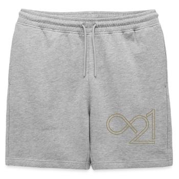 Bitcoin 21 millions infini minimaliste - Short de survêtement homme premium - gris chiné - Devant - AI Model Male 178 light (178cm)