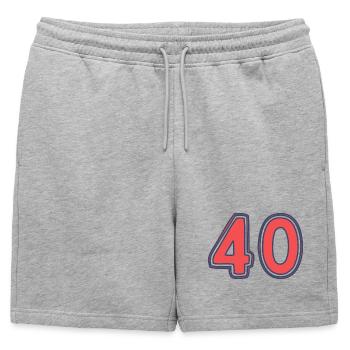 40. 40 ANS. 40e ANNIVERSAIRE. ANNIVERSAIRE 40 ANS. - Short de survêtement homme premium - gris chiné - Devant - AI Model Male 178 light (178cm)