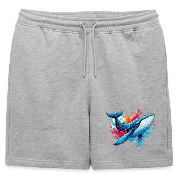 Baleine - Short de survêtement homme premium - gris chiné - Devant - AI Model Male 178 light (178cm)