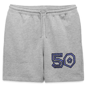 50. 50 ANS. 50e ANNIVERSAIRE. ANNIVERSAIRE 50 ANS. - Short de survêtement homme premium - gris chiné - Devant - AI Model Male 178 light (178cm)