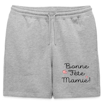 BONNE FÊTE MAMIE MAMAN - Short de survêtement homme premium - gris chiné - Devant - AI Model Male 178 light (178cm)