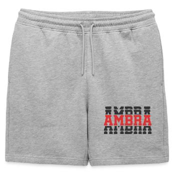 t-shirt ambre t-shirt idée cadeau texte empilé - Short de survêtement homme premium - gris chiné - Devant - AI Model Male 178 light (178cm)