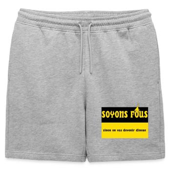 Soyons fous - Short de survêtement homme premium - gris chiné - Devant - AI Model Male 178 light (178cm)