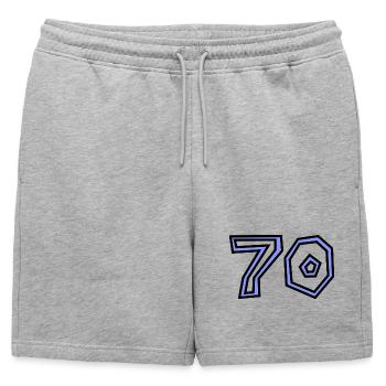 70. 70 ANS. 70e ANNIVERSAIRE. ANNIVERSAIRE 70 ANS. - Short de survêtement homme premium - gris chiné - Devant - AI Model Male 178 light (178cm)