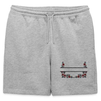 Flower decoration banner - Mens' Premium Organic Sweatshorts - heather grey - Front - AI Model Male 178 light (178cm)