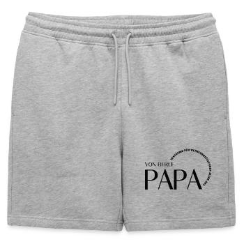 Père de profession – responsable de la réalisation des souhaits - Short de survêtement homme premium - gris chiné - Devant - AI Model Male 178 light (178cm)