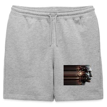 Conception numérique de cyborg fantôme - Short de survêtement homme premium - gris chiné - Devant - AI Model Male 178 light (178cm)