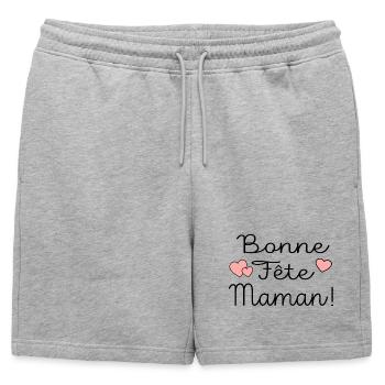 Bonne Fête Maman Mère - Short de survêtement homme premium - gris chiné - Devant - AI Model Male 178 light (178cm)