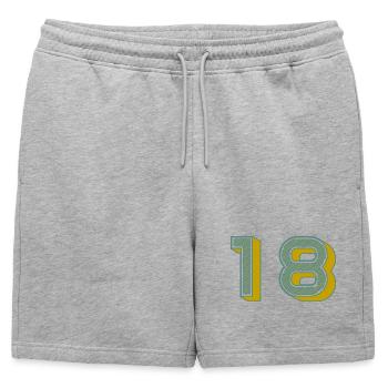 18. 18 ANS. 18e ANNIVERSAIRE. ANNIVERSAIRE 18 ANS. - Short de survêtement homme premium - gris chiné - Devant - AI Model Male 178 light (178cm)