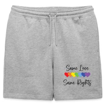 Mois de la fierté LGBTQ - Même amour, mêmes droits - Short de survêtement homme premium - gris chiné - Devant - AI Model Male 178 light (178cm)