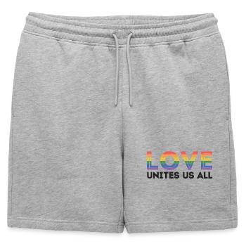 Mois de la fierté LGBT - L’amour nous unit tous - Short de survêtement homme premium - gris chiné - Devant - AI Model Male 178 light (178cm)