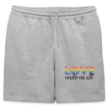 Mois de la fierté LGBT - L’amour nous unit tous - Short de survêtement homme premium - gris chiné - Devant - AI Model Male 178 light (178cm)