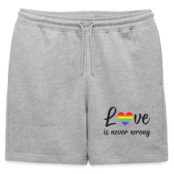 Mois de la fierté LGBT - L’amour ne se trompe jamais - Short de survêtement homme premium - gris chiné - Devant - AI Model Male 178 light (178cm)