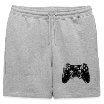 Manettes de jeu - Short de survêtement homme premium - gris chiné - Devant - AI Model Male 178 light (178cm)