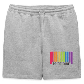 Mois de la fierté LGBT - Code de la fierté - Short de survêtement homme premium - gris chiné - Devant - AI Model Male 178 light (178cm)