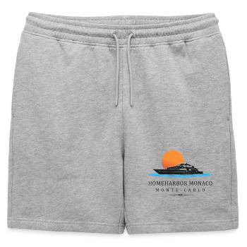 Port d’attache Monaco - Short de survêtement homme premium - gris chiné - Devant - AI Model Male 178 light (178cm)