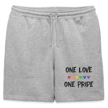 Mois de la fierté LGBT - Un amour, une fierté - Short de survêtement homme premium - gris chiné - Devant - AI Model Male 178 light (178cm)