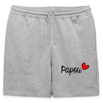 PAPUAN. DAD. FATHER'S DAY. HAPPY FATHER'S DAY - Mens' Premium Organic Sweatshorts - heather grey - Front - AI Model Male 178 light (178cm)