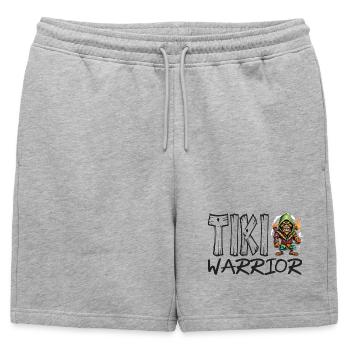 Motif de guerrier Tiki - Short de survêtement homme premium - gris chiné - Devant - AI Model Male 178 light (178cm)