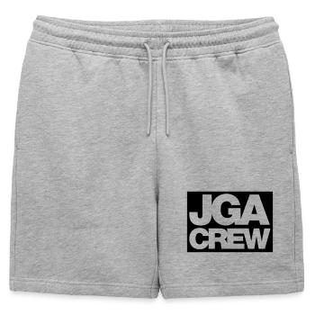 JGA Crew - Emblem - Männer Premium Organic Sweatshorts - Grau meliert - Vorne - AI Model Male 178 light (178cm)