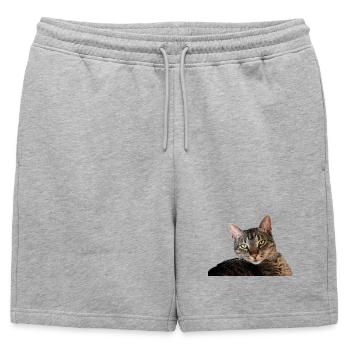 Chaton Chaton - Short de survêtement homme premium - gris chiné - Devant - AI Model Male 178 light (178cm)