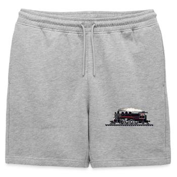 Railway Graphic - Mens' Premium Organic Sweatshorts - heather grey - Front - AI Model Male 178 light (178cm)