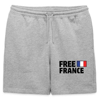 France, je suis Français, vive la France - Short de survêtement homme premium - gris chiné - Devant - AI Model Male 178 light (178cm)