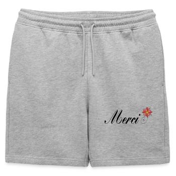 THANK YOU. MISTRESS. MASTER. THANK YOU MISTRESS - Mens' Premium Organic Sweatshorts - heather grey - Front - AI Model Male 178 light (178cm)