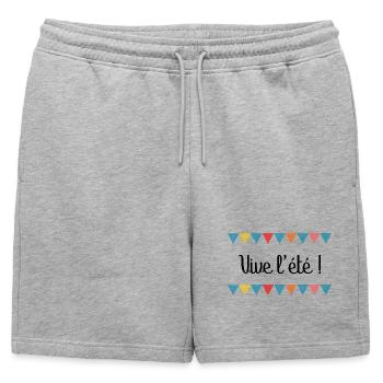 MISTRESS. MASTER. THANK YOU. THANK YOU MISTRESS - Mens' Premium Organic Sweatshorts - heather grey - Front - AI Model Male 178 light (178cm)