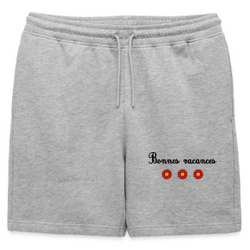 MAÎTRESSE. MAITRE. MERCI. MERCI MAÎTRESSE - Short de survêtement homme premium - gris chiné - Devant - AI Model Male 178 light (178cm)