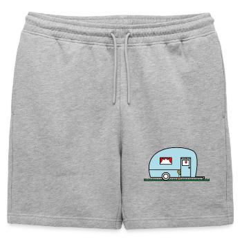 HOLIDAY. HAPPY HOLIDAYS. MISTRESS. MASTER. TEACHER - Mens' Premium Organic Sweatshorts - heather grey - Front - AI Model Male 178 light (178cm)