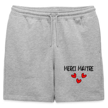 MAÎTRESSE. MERCI. MERCI MAÎTRESSE. MAITRESSE - Short de survêtement homme premium - gris chiné - Devant - AI Model Male 178 light (178cm)
