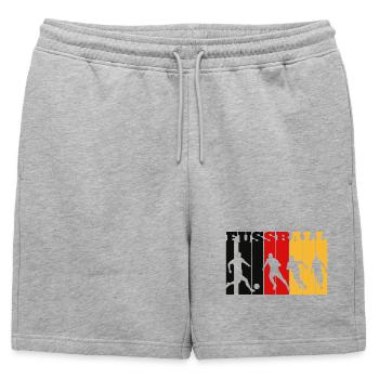 Football allemand - Short de survêtement homme premium - gris chiné - Devant - AI Model Male 178 light (178cm)