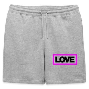 Typo LOVE Contour 2C - Short de survêtement homme premium - gris chiné - Devant - AI Model Male 178 light (178cm)