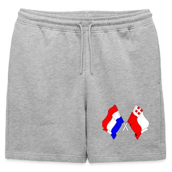 Flag of Netherlands, Utrecht crossed - Mens' Premium Organic Sweatshorts - heather grey - Front - AI Model Male 178 light (178cm)