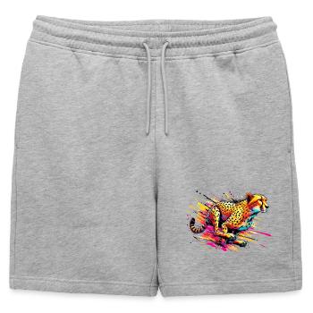 Guépard - Short de survêtement homme premium - gris chiné - Devant - AI Model Male 178 light (178cm)