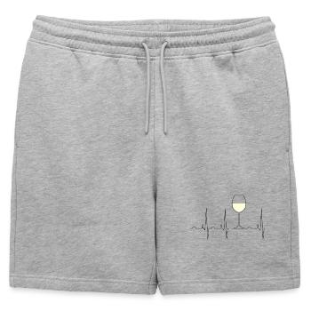Battement de cœur du vin blanc - Short de survêtement homme premium - gris chiné - Devant - AI Model Male 178 light (178cm)