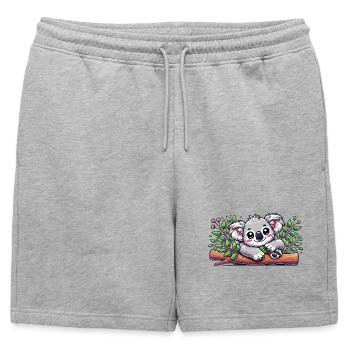 L’adorable koala ours sur une branche d’eucalyptus - Short de survêtement homme premium - gris chiné - Devant - AI Model Male 178 light (178cm)