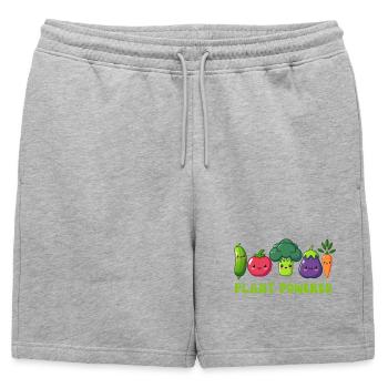 Végétarien, à base de plantes - Short de survêtement homme premium - gris chiné - Devant - AI Model Male 178 light (178cm)