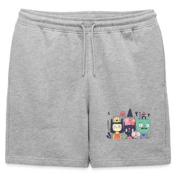 Soir - Short de survêtement homme premium - gris chiné - Devant - AI Model Male 178 light (178cm)