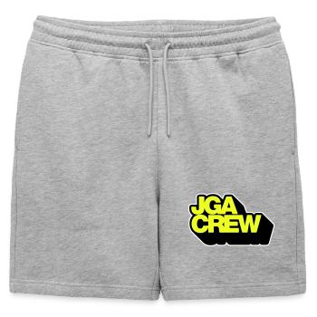 JGA-Crew 3D - Männer Premium Organic Sweatshorts - Grau meliert - Vorne - AI Model Male 178 light (178cm)