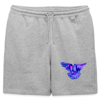 Bleu tourterelle - Short de survêtement homme premium - gris chiné - Devant - AI Model Male 178 light (178cm)