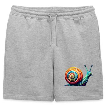 Snail - Mens' Premium Organic Sweatshorts - heather grey - Front - AI Model Male 178 light (178cm)