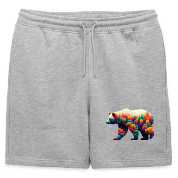 Bear - Mens' Premium Organic Sweatshorts - heather grey - Front - AI Model Male 178 light (178cm)