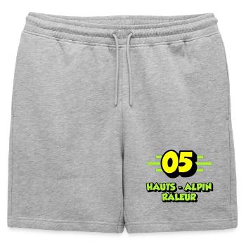 High Alpine Complainer - Mens' Premium Organic Sweatshorts - heather grey - Front - AI Model Male 178 light (178cm)